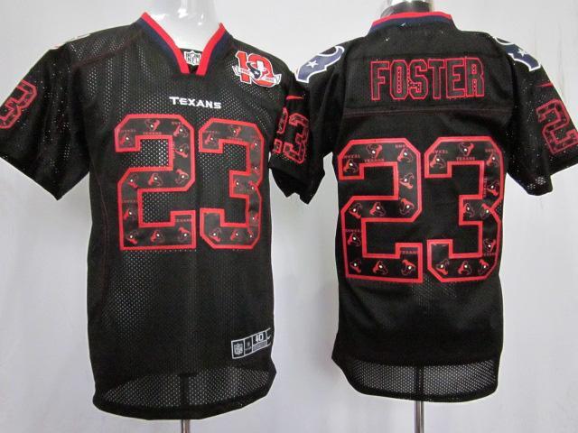Nike Houston Texans #23 Arian Foster Lights Out Black Elite NFL Jerseys W 10th Patch Cheap