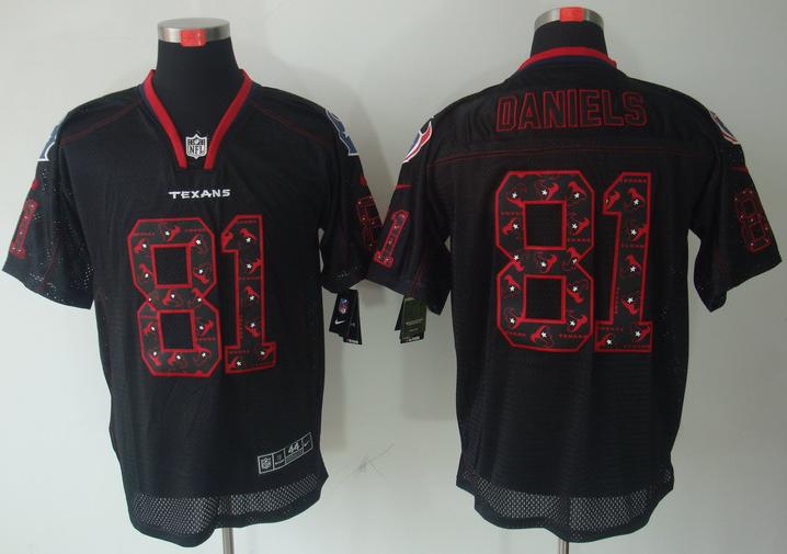 Nike Houston Texans #81 Owen Daniels Lights Out Black NFL Jerseys Cheap