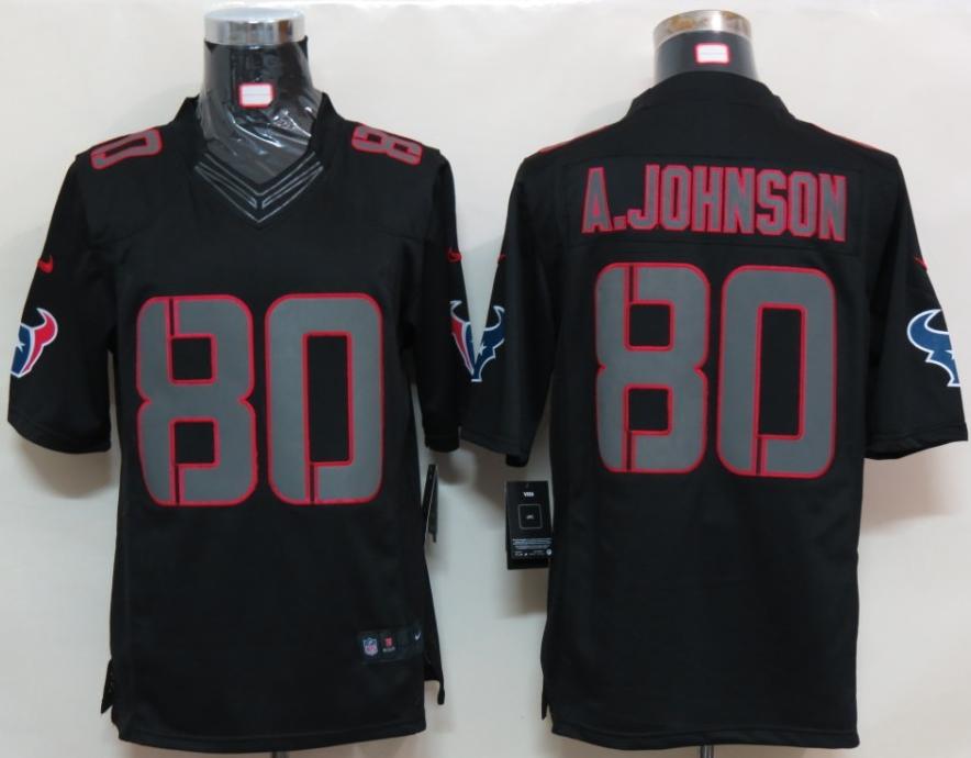 Nike Houston Texans #80 Andre Johnson Black Impact Game LIMITED NFL Jerseys Cheap