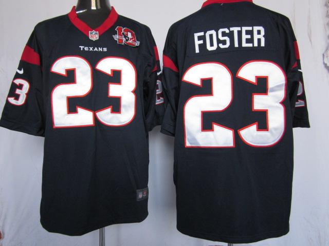 Nike Houston Texans #23 Arian Foster Blue Game Nike NFL Jerseys W 10th Patch Cheap