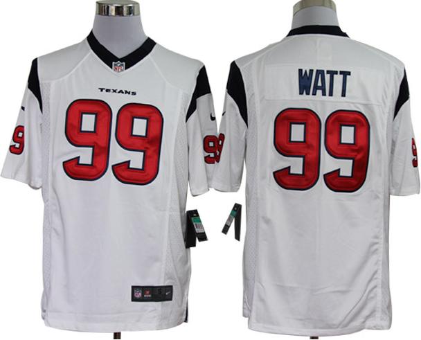 Nike Houston Texans 99 Watt White Game LIMITED NFL Jerseys Cheap