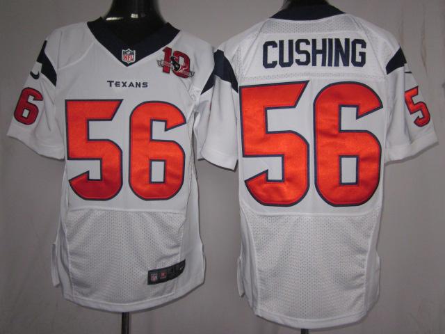 Nike Houston Texans 56 Brian Cushing White Elite Nike NFL Jerseys W 10th Patch Cheap