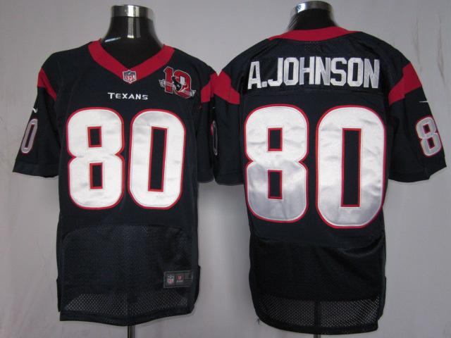 Nike Houston Texans #80 Andre Johnson Blue Elite Nike NFL Jerseys W 10th Patch Cheap