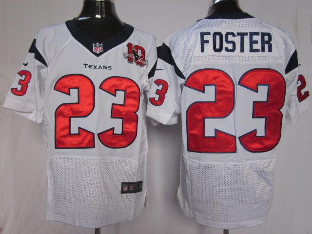 Nike Houston Texans #23 Arian Foster White Elite Nike NFL Jerseys W 10th Patch Cheap