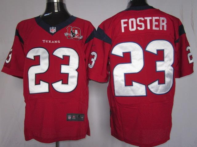 Nike Houston Texans #23 Arian Foster Red Elite Nike NFL Jerseys W 10th Patch Cheap
