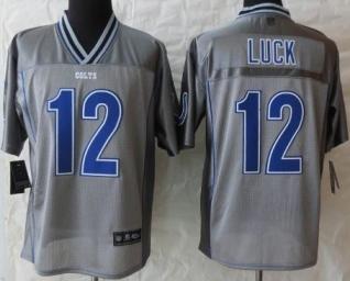 Nike Indianapolis Colts 12 Andrew Luck Elite Grey Vapor NFL Jersey Cheap