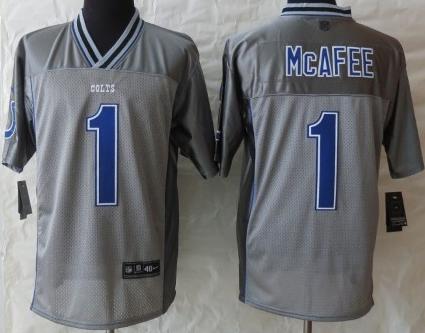 Nike Indianapolis Colts 1 Pat McAfee Elite Grey Vapor NFL Jersey Cheap