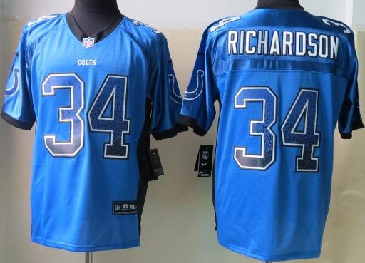 Nike Indianapolis Colts 34 Trent Richardson Blue Drift Fashion Elite NFL Jerseys Cheap