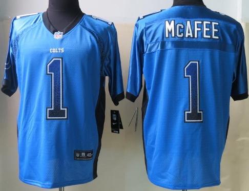 Nike Indianapolis Colts 1 Pat McAfee Blue Drift Fashion Elite NFL Jerseys Cheap