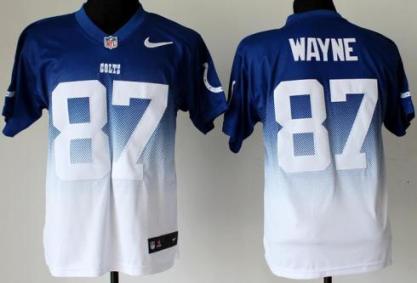 Nike Indianapolis Colts 87 Reggie Wayne Blue White Drift Fashion II Elite NFL Jersey Cheap