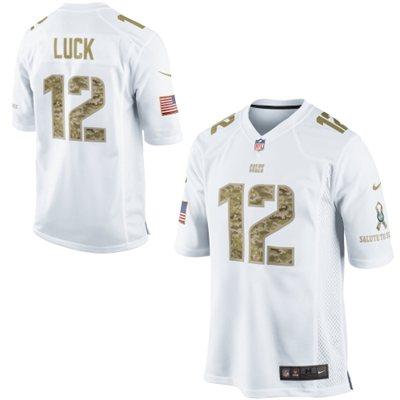 Nike Indianapolis Colts 12 Andrew Luck White Salute to Service Game NFL Jersey Cheap