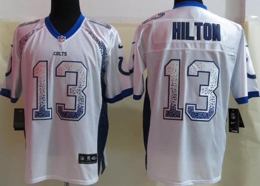 Nike Indianapolis Colts 13 T.Y. Hilton Drift Fashion Elite White NFL Jerseys Cheap