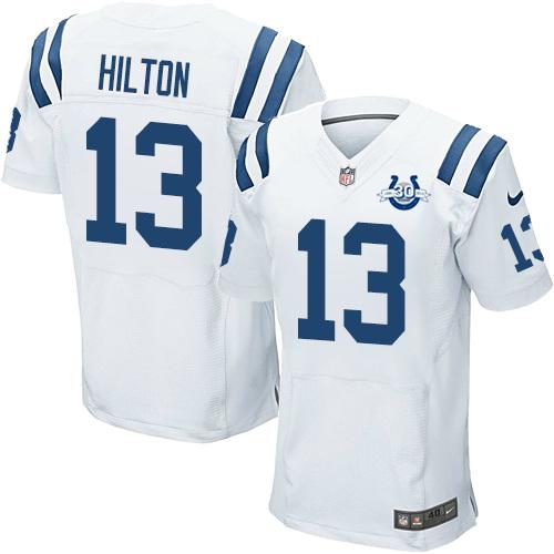 Nike Indianapolis Colts #13 T.Y. Hilton Elite White 30th Seasons Patch NFL Jerseys Cheap