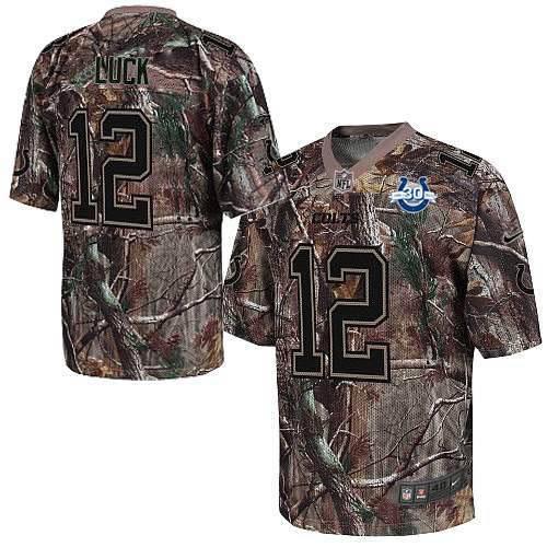 Nike Indianapolis Colts #12 Andrew Luck Camo Elite 30th Seasons Patch NFL Jerseys Cheap