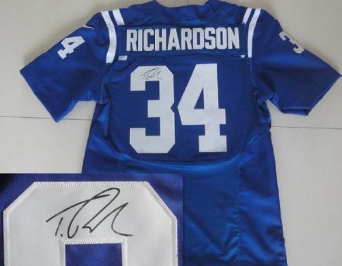 Nike Indianapolis Colts 34 Trent Richardson Blue Signed Elite NFL Jerseys Cheap
