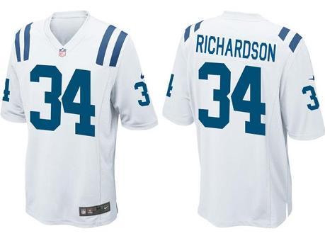 Nike Indianapolis Colts 34 Trent Richardson White Game NFL Jerseys Cheap