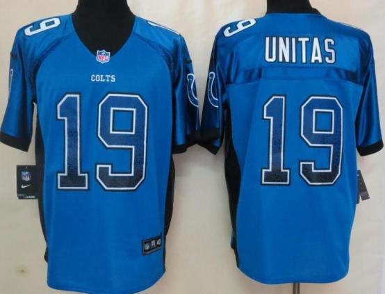 Nike Indianapolis Colts 19 Johnny Unitas Royal Blue Drift Fashion Elite NFL Jerseys Cheap