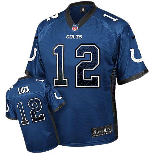 Nike Indianapolis Colts 12 Andrew Luck Royal Blue Drift Fashion Elite NFL Jerseys Cheap