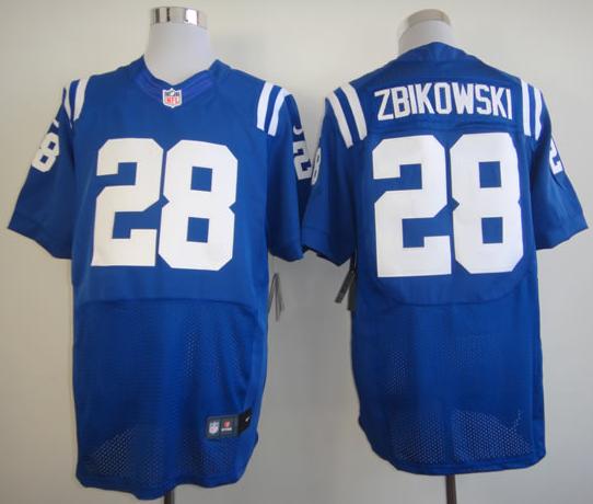 Nike Indianapolis Colts 28# Tom Zbikowski Blue Elite NFL Jerseys Cheap