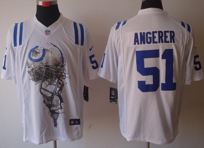 Nike Indianapolis Colts 51# Pat Angerer White Helmet Tri-Blend Limited NFL Jersey Cheap