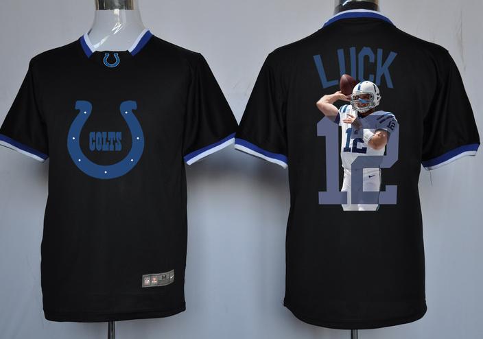 Nike Indianapolis Colts #12 Andrew Luck Black All-Star Fashion NFL Jerseys Cheap