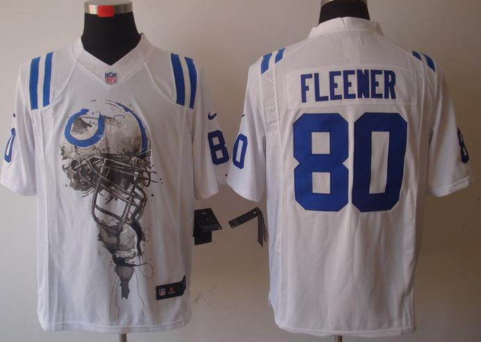 Nike Indianapolis Colts #80 Coby Fleener White Helmet Tri-Blend Limited NFL Jersey Cheap