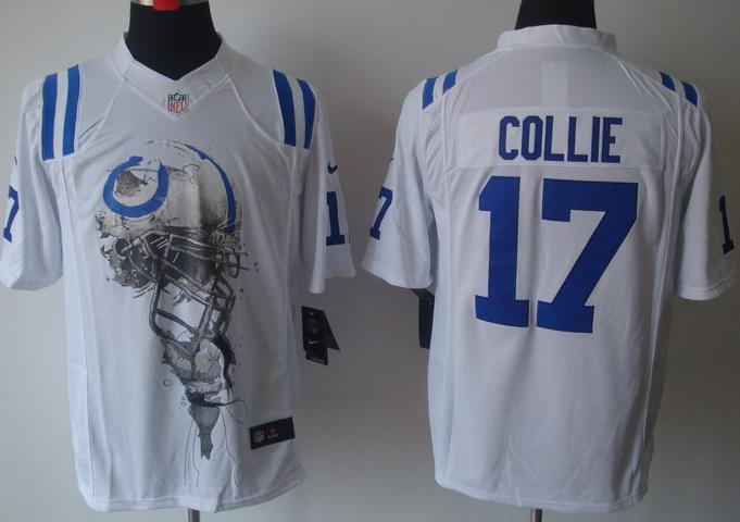 Nike Indianapolis Colts 17 Austin Collie White Helmet Tri-Blend Limited NFL Jersey Cheap