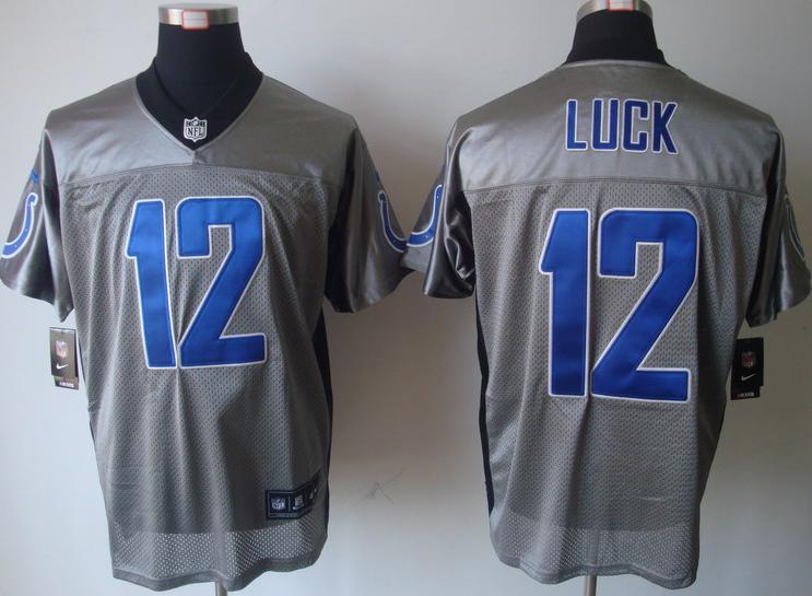 Nike Indianapolis Colts #12 Andrew Luck Grey Shadow Nike NFL Jerseys Cheap