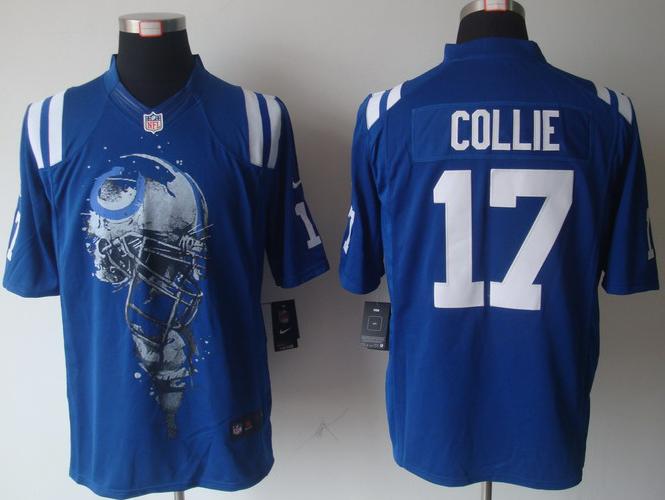 Nike Indianapolis Colts 17 Austin Collie Blue Helmet Tri-Blend Limited NFL Jersey Cheap