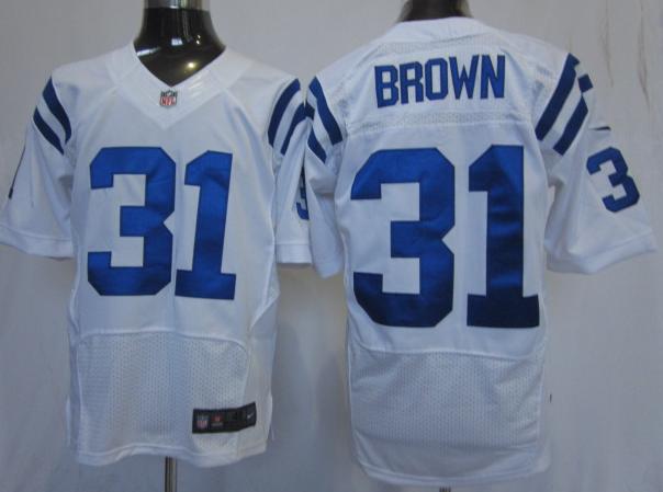 Nike Indianapolis Colts 31# Donald Brown White Elite Nike NFL Jerseys Cheap