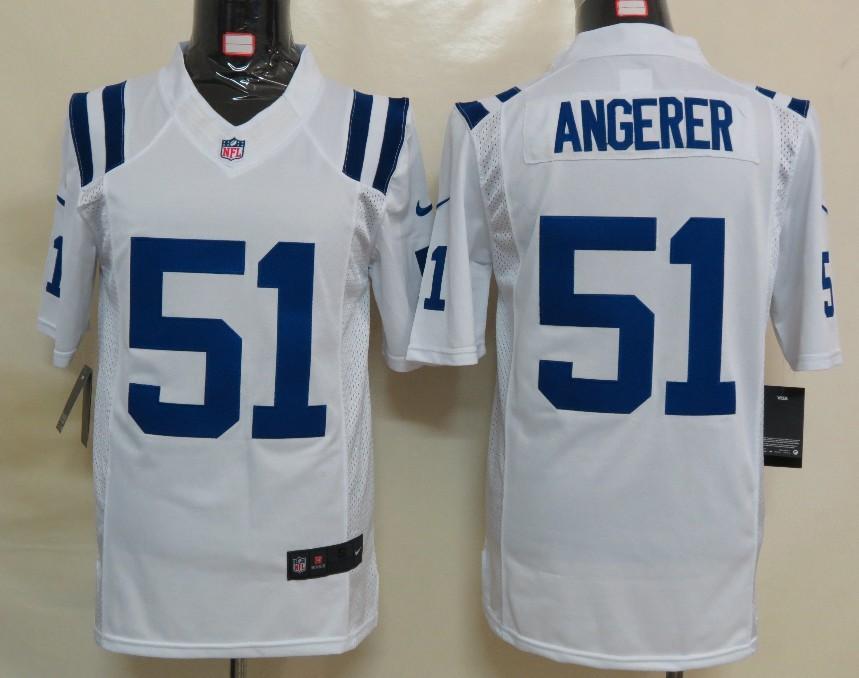 Nike Indianapolis Colts 51 Angerer White Game LIMITED NFL Jerseys Cheap