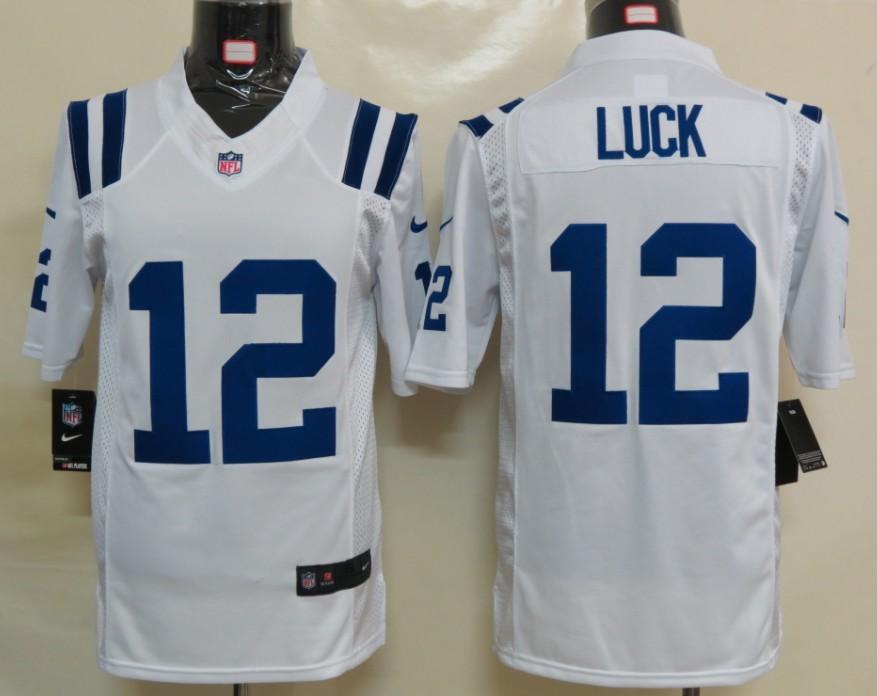 Nike Indianapolis Colts 12 Luck White Game LIMITED NFL Jerseys Cheap