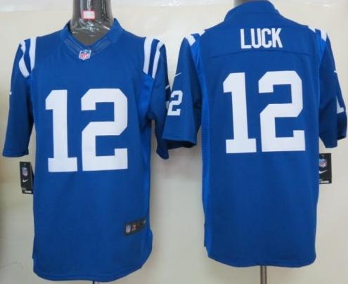 Nike Indianapolis Colts 12 Luck Blue Game LIMITED NFL Jerseys Cheap