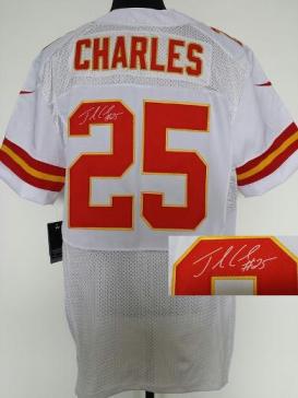 Nike Kansas City Chiefs 25 Jamaal Charles White Elite Signed NFL Jerseys Cheap