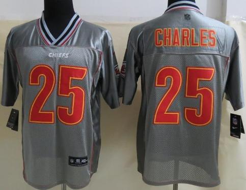 Nike Kansas City Chiefs 25 Jamaal Charles Elite Grey Vapor NFL Jersey Cheap