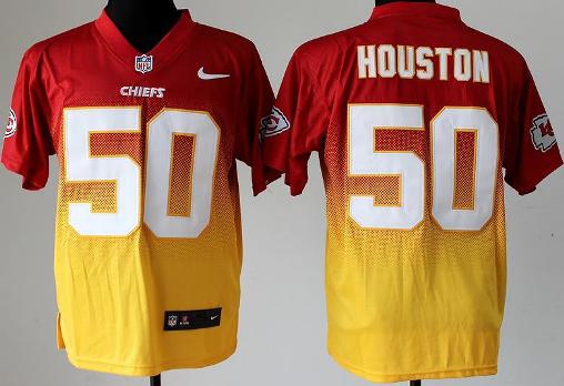 Nike Kansas City Chiefs 50 Justin Houston Red Yellow Elite Drift Fashion II NFL Jerseys Cheap