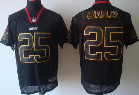 Nike Kansas City Chiefs 25 Jamaal Charles Elite Light Out Black NFL Jerseys Cheap