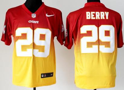 Nike Kansas City Chiefs 29 Eric Berry Red Yellow Drift Fashion II Elite Jerseys Cheap