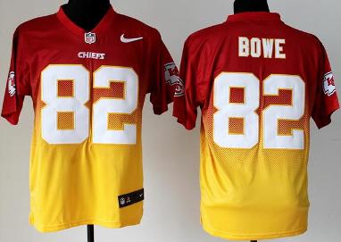 Nike Kansas City Chiefs 82# Dwayne Bowe Red Yellow Drift Fashion II Elite NFL Jerseys Cheap