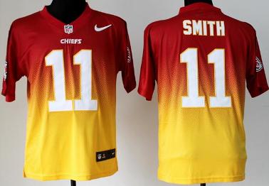 Nike Kansas City Chiefs 11 Alex Smith Red Yellow Drift Fashion II Elite NFL Jerseys Cheap