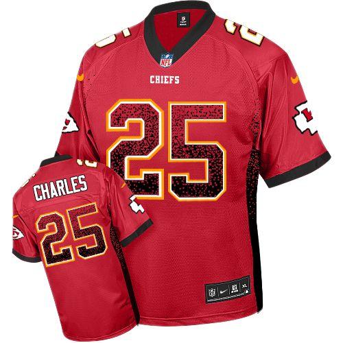 Nike Kansas City Chiefs 25 Jamaal Charles Red Drift Fashion Elite NFL Jerseys Cheap