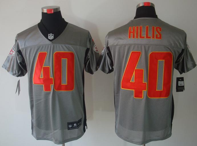 Nike Kansas City Chiefs 40 Peyton Hillis Grey Shadow NFL Jerseys Cheap