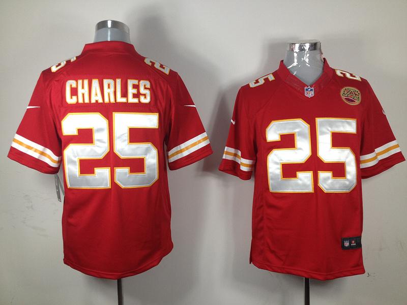 Nike Kansas City Chiefs 25# Jamaal Charles Red Game LIMITED NFL Jerseys Cheap