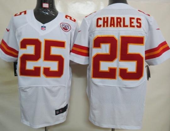 Nike Kansas City Chiefs 25# Jamaal Charles White Elite Nike NFL Jerseys Cheap