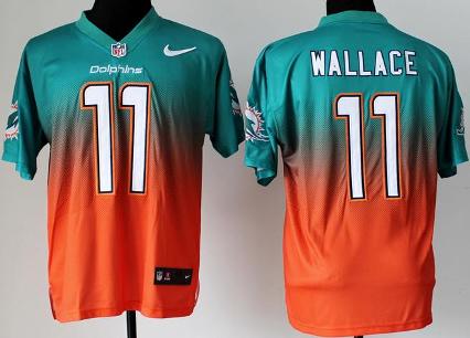 Nike Miami Dolphins 11 Mike Wallace Green Orange Drift Fashion II Elite Jerseys Cheap