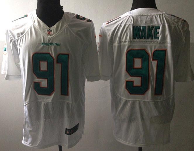 Nike Miami Dolphins 91 Cameron Wake White Elite NFL Jerseys 2013 New Style Cheap
