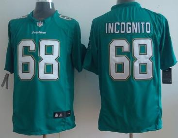 Nike Miami Dolphins 68 Richie Incognito Green Game NFL Jerseys 2013 New Style Cheap