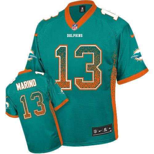 Nike Miami Dolphins 13 Dan Marino Aqua Green Drift Fashion Elite NFL Jerseys Cheap