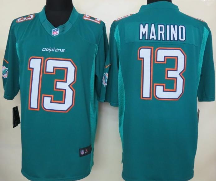 Nike Miami Dolphins 13 Dan Marino Green LIMITED NFL Jerseys 2013 New Style Cheap