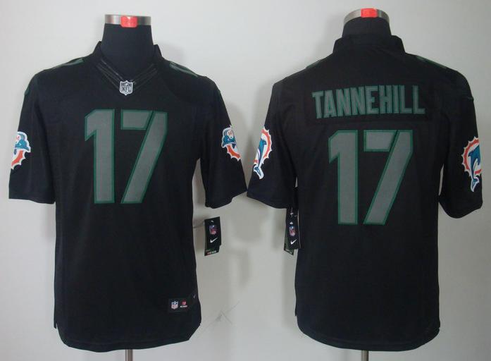 Nike Miami Dolphins 17# Ryan Tannehill Black Impact Game LIMITED NFL Jerseys Cheap
